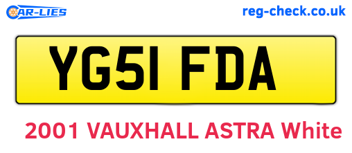 YG51FDA are the vehicle registration plates.