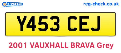Y453CEJ are the vehicle registration plates.