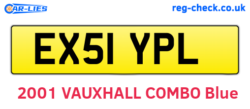 EX51YPL are the vehicle registration plates.