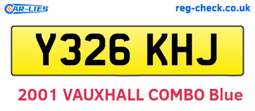 Y326KHJ are the vehicle registration plates.