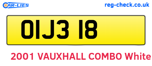 OIJ318 are the vehicle registration plates.