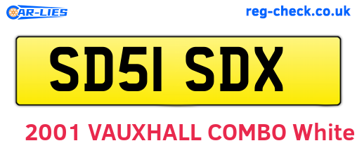 SD51SDX are the vehicle registration plates.