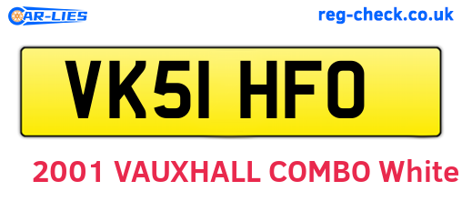 VK51HFO are the vehicle registration plates.