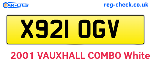 X921OGV are the vehicle registration plates.
