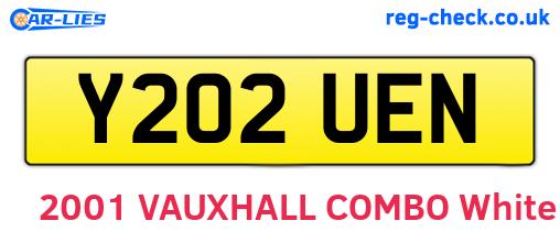 Y202UEN are the vehicle registration plates.