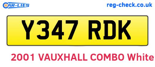 Y347RDK are the vehicle registration plates.