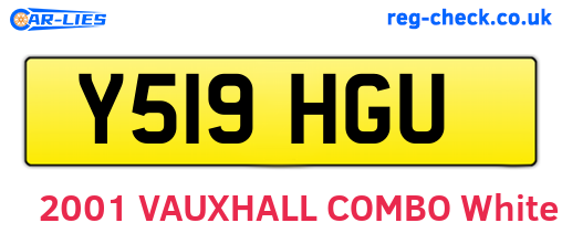 Y519HGU are the vehicle registration plates.