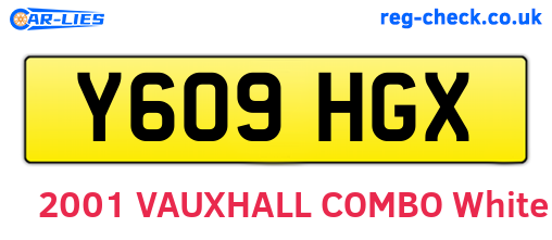 Y609HGX are the vehicle registration plates.
