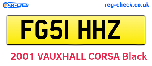 FG51HHZ are the vehicle registration plates.