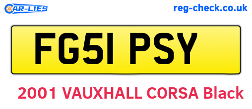 FG51PSY are the vehicle registration plates.