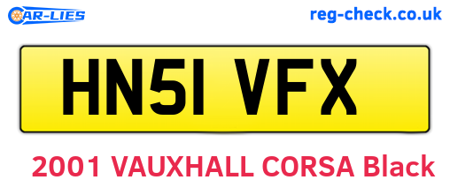 HN51VFX are the vehicle registration plates.