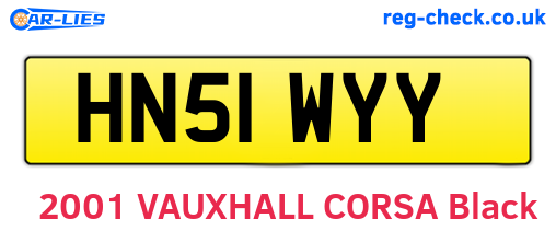 HN51WYY are the vehicle registration plates.