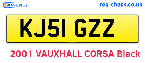 KJ51GZZ are the vehicle registration plates.