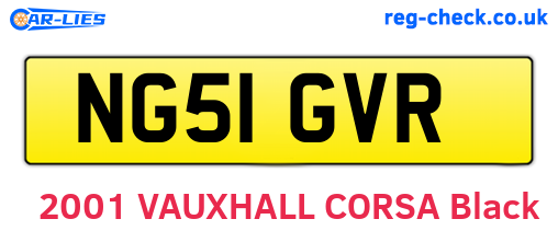 NG51GVR are the vehicle registration plates.