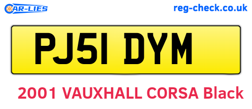 PJ51DYM are the vehicle registration plates.