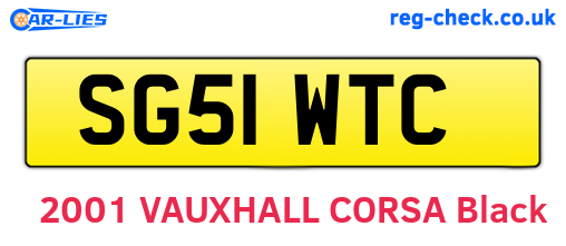 SG51WTC are the vehicle registration plates.