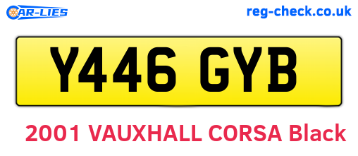 Y446GYB are the vehicle registration plates.