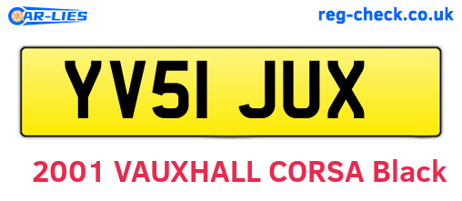 YV51JUX are the vehicle registration plates.