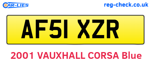 AF51XZR are the vehicle registration plates.