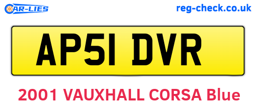 AP51DVR are the vehicle registration plates.