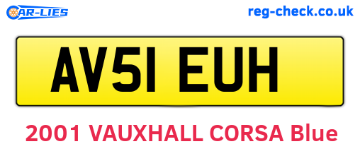 AV51EUH are the vehicle registration plates.
