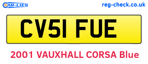 CV51FUE are the vehicle registration plates.