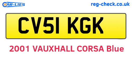 CV51KGK are the vehicle registration plates.