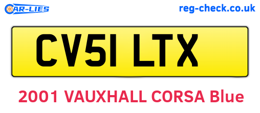CV51LTX are the vehicle registration plates.