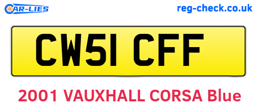 CW51CFF are the vehicle registration plates.