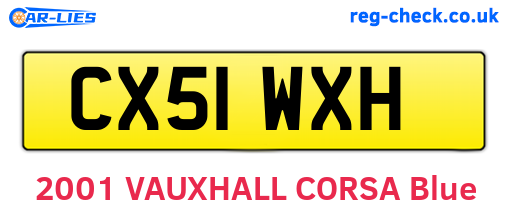 CX51WXH are the vehicle registration plates.