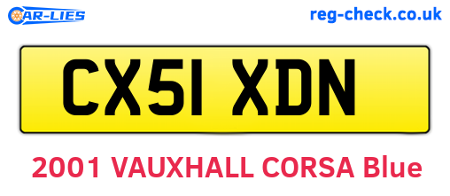 CX51XDN are the vehicle registration plates.