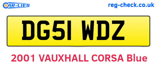 DG51WDZ are the vehicle registration plates.