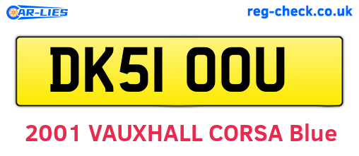 DK51OOU are the vehicle registration plates.