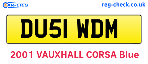 DU51WDM are the vehicle registration plates.