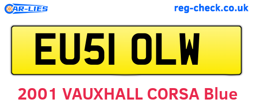 EU51OLW are the vehicle registration plates.