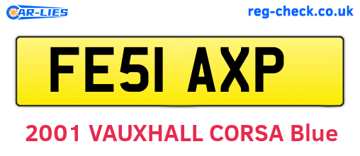 FE51AXP are the vehicle registration plates.