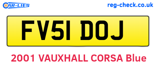 FV51DOJ are the vehicle registration plates.