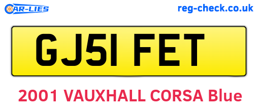 GJ51FET are the vehicle registration plates.
