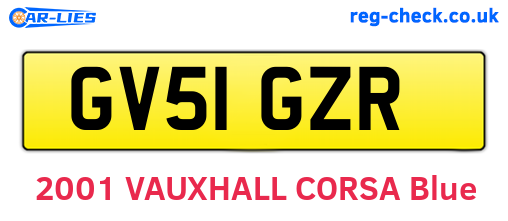 GV51GZR are the vehicle registration plates.