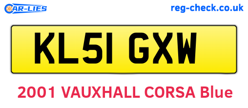 KL51GXW are the vehicle registration plates.