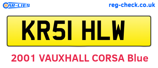 KR51HLW are the vehicle registration plates.