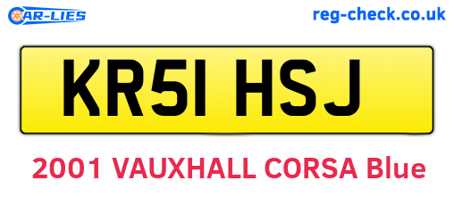 KR51HSJ are the vehicle registration plates.