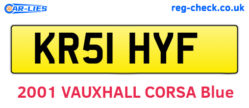 KR51HYF are the vehicle registration plates.