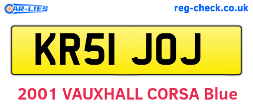 KR51JOJ are the vehicle registration plates.