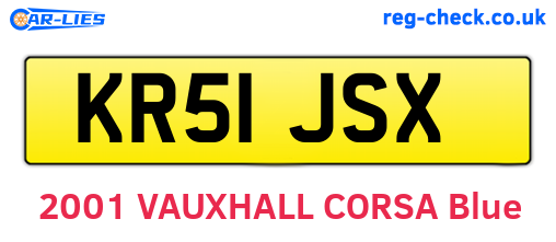 KR51JSX are the vehicle registration plates.