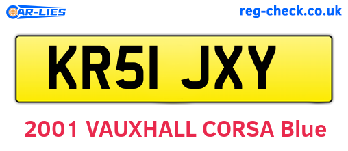 KR51JXY are the vehicle registration plates.