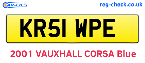 KR51WPE are the vehicle registration plates.