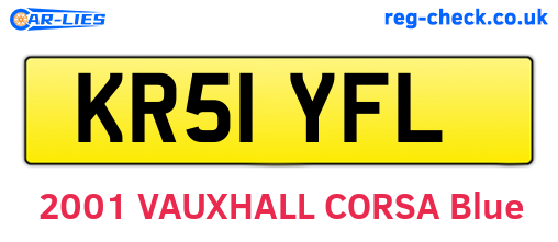 KR51YFL are the vehicle registration plates.