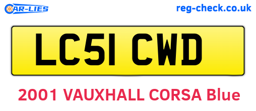 LC51CWD are the vehicle registration plates.