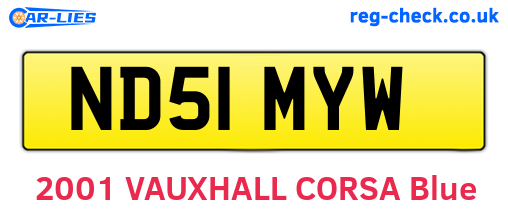 ND51MYW are the vehicle registration plates.